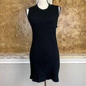 Cotton Citizen Mini Bodycon Tank‎ Dress Womens Small A Line Waffle Knit Black